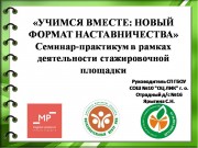 УЧИМСЯ ВМЕСТЕ: НОВЫЙ ФОРМАТ НАСТАВНИЧЕСТВА