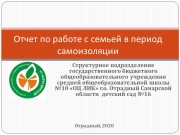 Отчет по работе с семьей в период самоизоляции